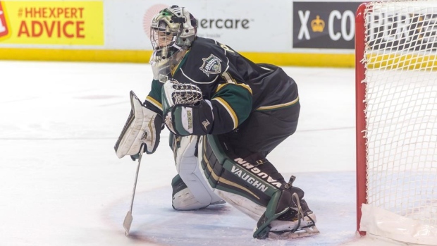 Draft-eligible goalie Tyler Parsons impressing everyone with his competitiveness Article Image 0