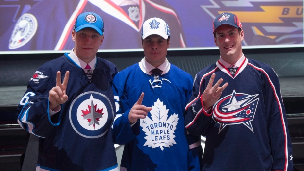 Patrik Laine, Auston Matthews and Pierre-Luc Dubois