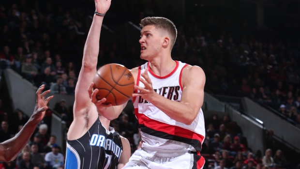 Meyers Leonard , Sam Forencich/National Basketball Association/Getty Images Meyers Leonard