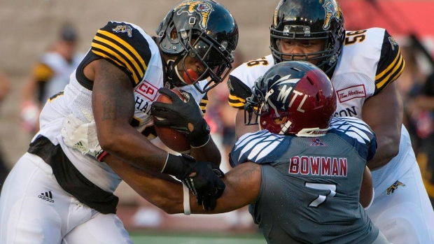 Gable, Banks score touchdowns as Tiger-Cats grind out 31-7 win over Alouettes Article Image 0