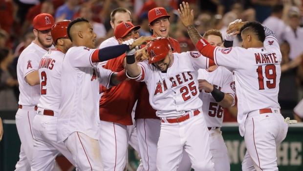 Los Angeles Angels Celebrate, The Canadian Press Los Angeles Angels Celebrate