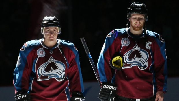 Tyson Barrie and Gabriel Landeskog , Michael Martin/NHLI via Getty Images Tyson Barrie and Gabriel Landeskog