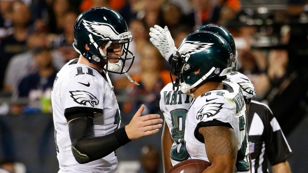 Carson Wentz and Ryan Mathews 