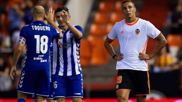 Valencia players celebrate