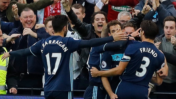 Middlesbrough players celebrate