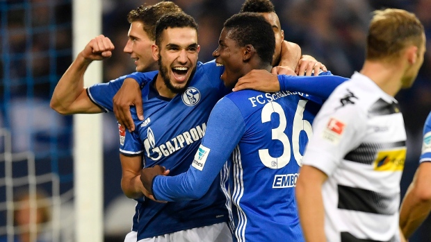 Schalke players celebrate