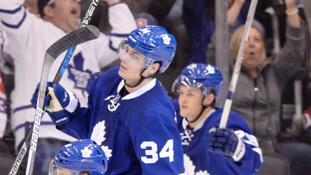 Matthews, Nylander celebrate, The Canadian Press Matthews, Nylander celebrate