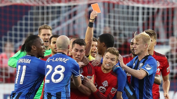 Toronto FC and Montreal Impact , Steve Russell/Toronto Star/Getty Images Toronto FC and Montreal Impact