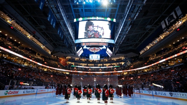 Maple Leafs' home opener ceremonies, Mark Blinch/National Hockey League/Getty Images Maple Leafs' home opener ceremonies