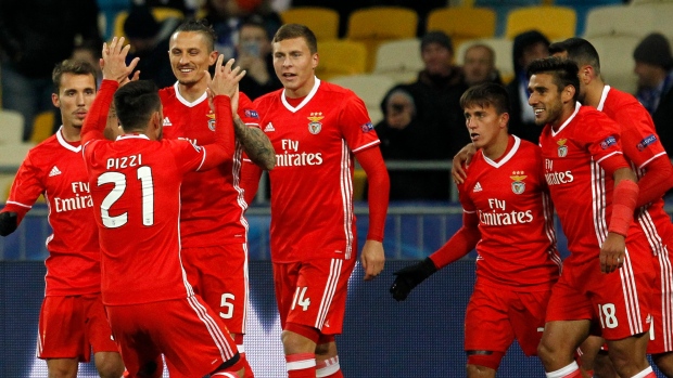 Benfica celebrates, The Canadian Press Benfica celebrates