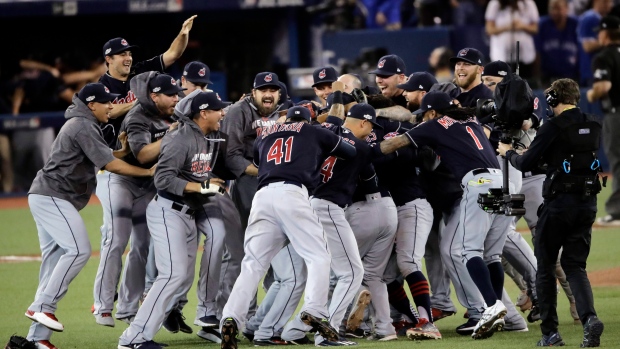Cleveland Indians celebrate, The Canadian Press Cleveland Indians celebrate