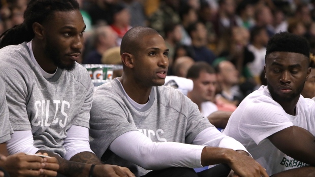 Jae Crowder and Al Horford, Boston Globe/Boston Globe/Getty Images Jae Crowder and Al Horford
