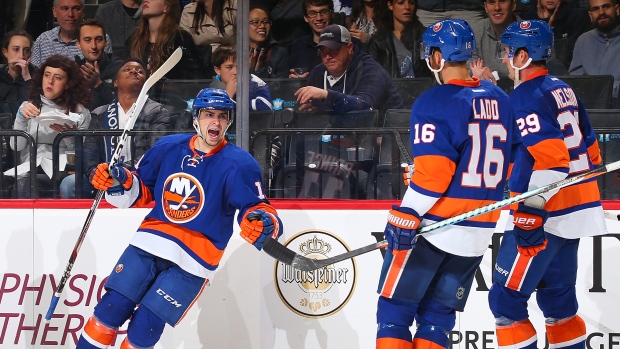 Shane Prince, Islanders celebrate, Mike Stobe/National Hockey League/Getty Images Shane Prince, Islanders celebrate