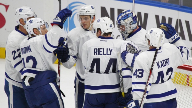Maple Leafs celebrate, The Canadian Press Maple Leafs celebrate