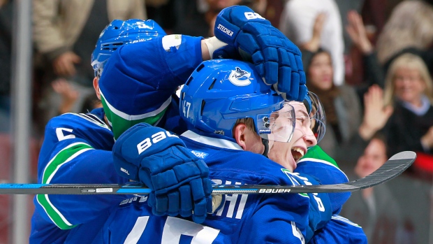 Canucks Celebrate, Jeff Vinnick/National Hockey League/Getty Images Canucks Celebrate