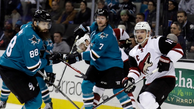 Brent Burns and Shane Doan