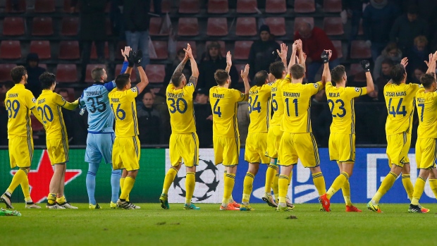 Rostov players celebrate