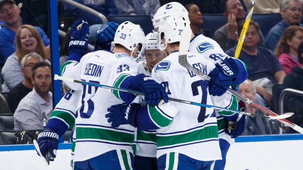 Jayson Megna, Vancouver Canucks Celebrate, Scott Audette/National Hockey League/Getty Images Jayson Megna, Vancouver Canucks Celebrate