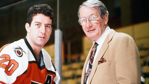 Kevin and Bill Dineen, Steve Babineau/National Hockey League/Getty Images Kevin and Bill Dineen