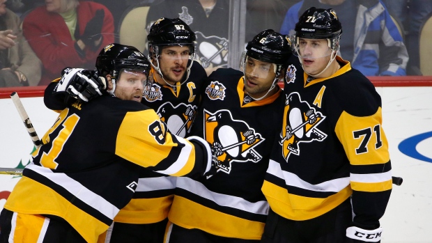 Penguins celebrate, The Canadian Press Penguins celebrate