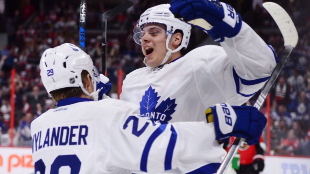 Matthews, Nylander celebrate