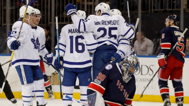 Maple Leafs celebrate, The Canadian Press Maple Leafs celebrate