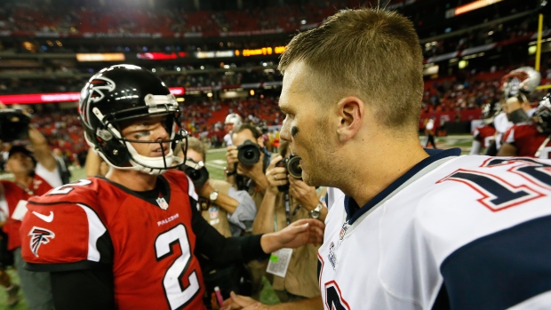 Tom Brady and Matt Ryan, Kevin C. Cox/Getty Images Tom Brady and Matt Ryan