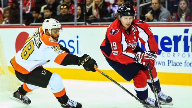 Pierre-Edouard Bellemare and Nicklas Backstrom, Icon Sportswire/Icon Sportswire/Getty Images Pierre-Edouard Bellemare and Nicklas Backstrom
