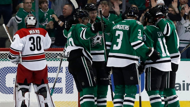 Dallas Stars celebrate goal, The Canadian Press Dallas Stars celebrate goal