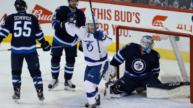 Brayden Point celebrates, The Canadian Press Brayden Point celebrates