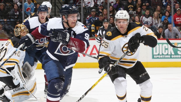 Gabriel Landeskog and Brandon Carlo, Michael Martin/National Hockey League/Getty Images Gabriel Landeskog and Brandon Carlo