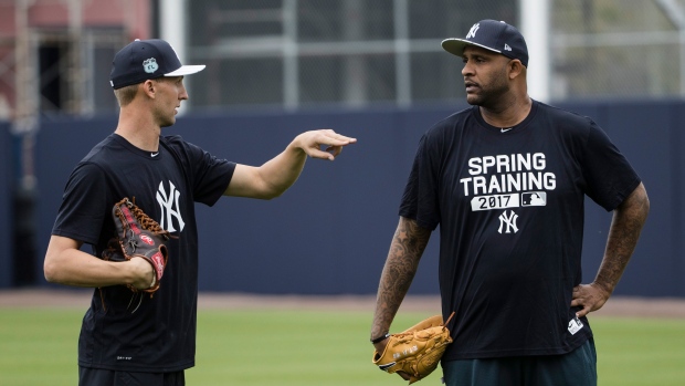 Chasen Shreve and CC Sabathia, The Canadian Press Chasen Shreve and CC Sabathia