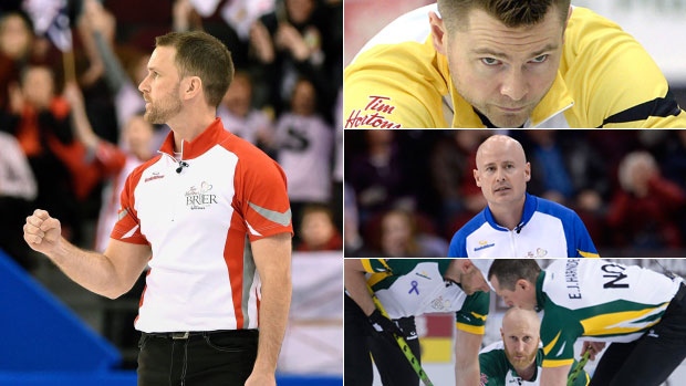Brad Gushue, Mike McEwen, Kevin Koe and Brad Jacobs, The Canadian Press Brad Gushue, Mike McEwen, Kevin Koe and Brad Jacobs