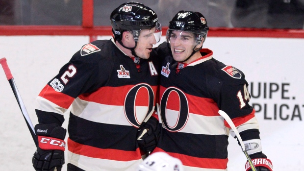 Phaneuf, Burrows celebrate