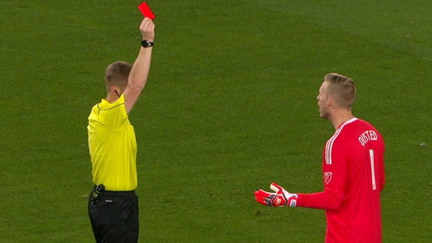 David Ousted given a red card