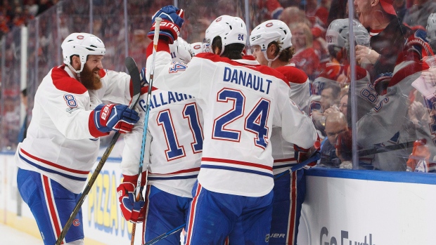 Canadiens players celebrate