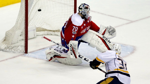 Viktor Arvidsson scores on Braden Holtby, The Canadian Press Viktor Arvidsson scores on Braden Holtby