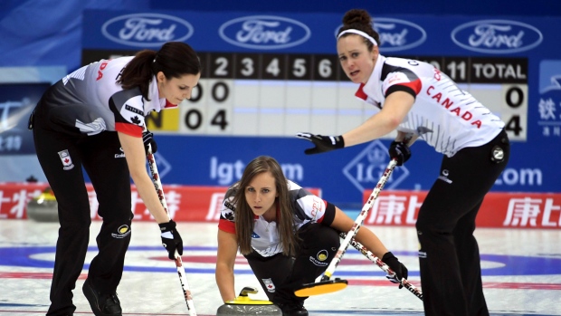 Rachel Homan, Lisa Weagle and Joanne Courtney