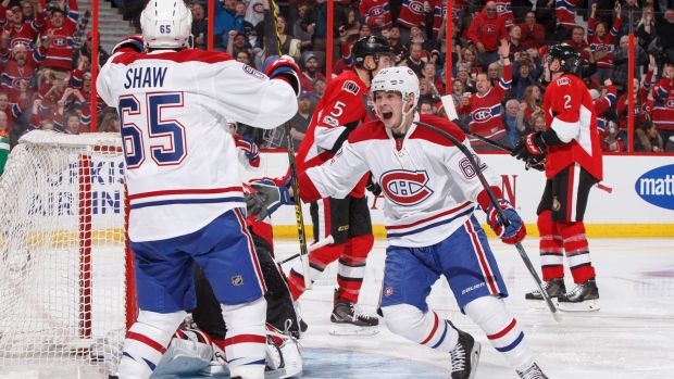 Andrew Shaw and Artturi Lehkonen, Andre Ringuette/National Hockey League/Getty Images Andrew Shaw and Artturi Lehkonen