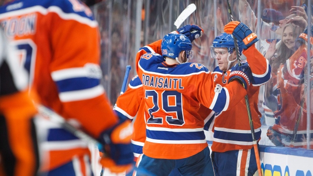 Edmonton Oilers celebrate, The Canadian Press Edmonton Oilers celebrate