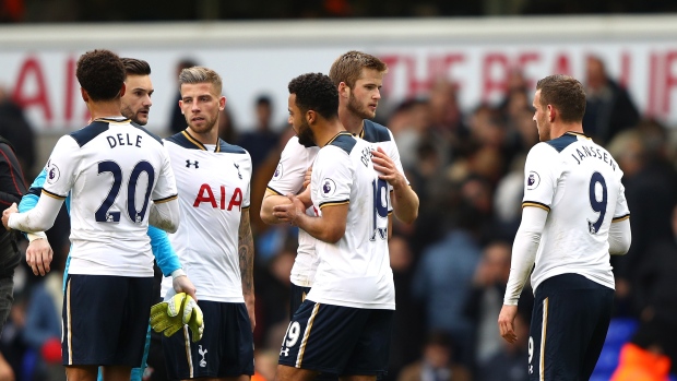 Spurs celebrate, Ian Walton/Getty Images Spurs celebrate