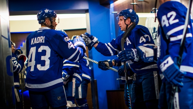 Leo Komarov and Nazem Kadri, Mark Blinch/National Hockey League/Getty Images Leo Komarov and Nazem Kadri
