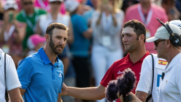 Dustin Johnson and Jon Rahm, Icon Sportswire/Icon Sportswire/Getty Images Dustin Johnson and Jon Rahm