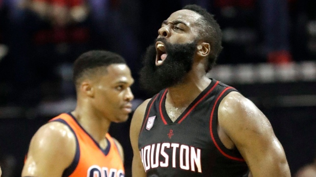 James Harden, Russell Westbrook, The Canadian Press James Harden, Russell Westbrook