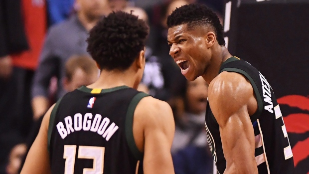 Giannis Antetokounmpo and Malcolm Brogdon, The Canadian Press Giannis Antetokounmpo and Malcolm Brogdon