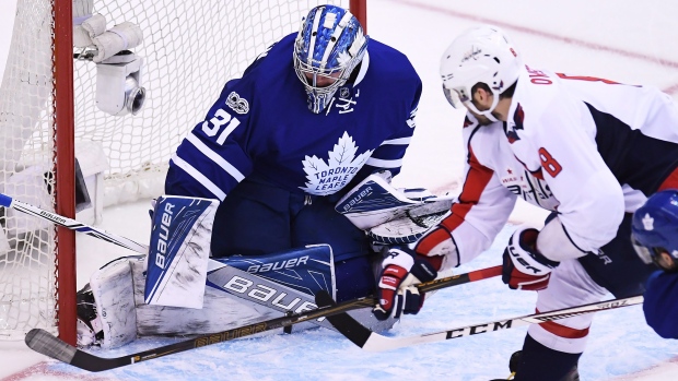 Alexander Ovechkin, Frederik Andersen, The Canadian Press Alexander Ovechkin, Frederik Andersen