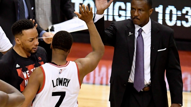 Kyle Lowry and Dwane Casey