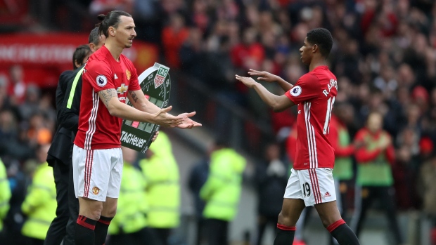 Zlatan Ibrahimovic and Marcus Rashford 