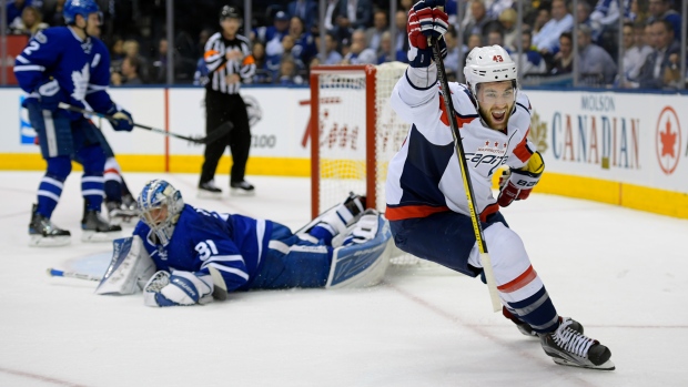Tom Wilson scores, The Washington Post/The Washington Post/Getty Images Tom Wilson scores