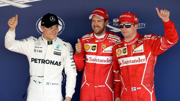 Valtteri Bottas, Sebastian Vettel and Kimi Raikkonen